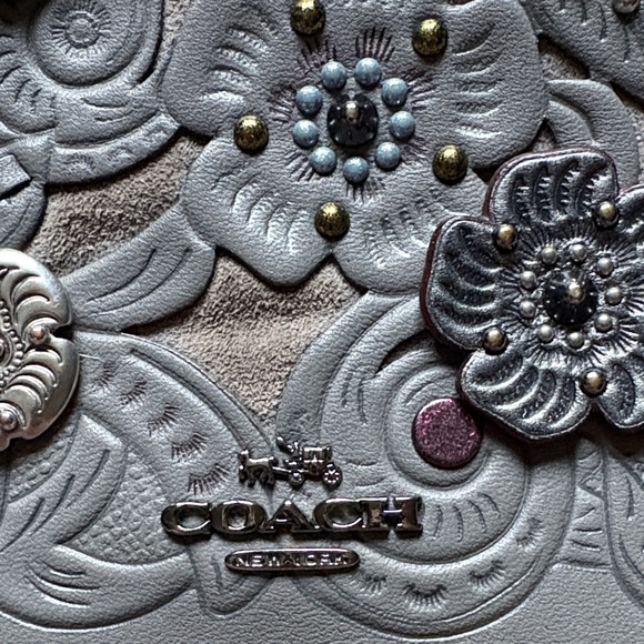 Coach Foldover Crossbody Clutch with Metal Tea Rose Tooling - Picture 3 of 13